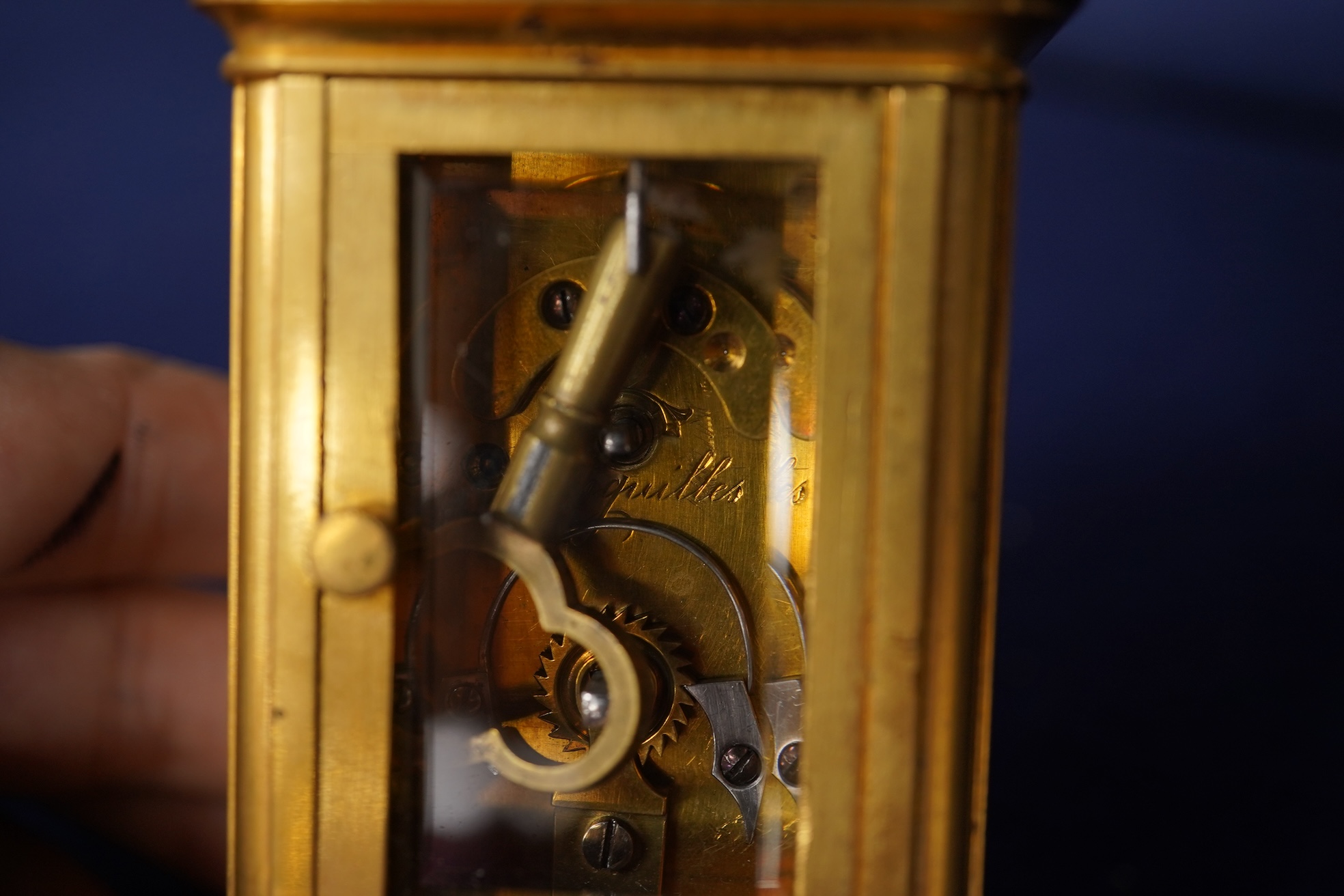A French Le Roy & Fils cased miniature carriage timepiece, 9.5cm high